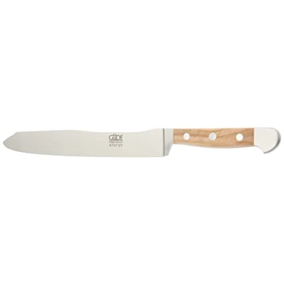 Imagen de GÜDE Solingen Cuchillo para carne Jumbo forjado, 21 cm, madera de olivo, ALPHA OLIVE doble virola, Hecho a mano en Alemania