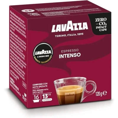 Imagen de cápsulas monodosis Lavazza A Modo Mio INTENSO Contiene 16 de café