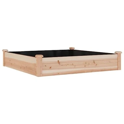 Imagen de vidaXL Jardinera arriate con forro madera maciza abeto 120x60x25 cm