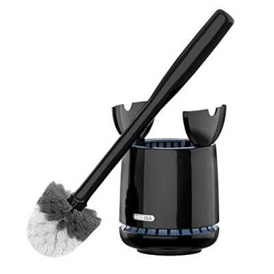 Imagen de MR.SIGA Premium Cepillo y Soporte para Inodoro con Mango sólido cerdas duraderas la Limpieza del baño, Negro