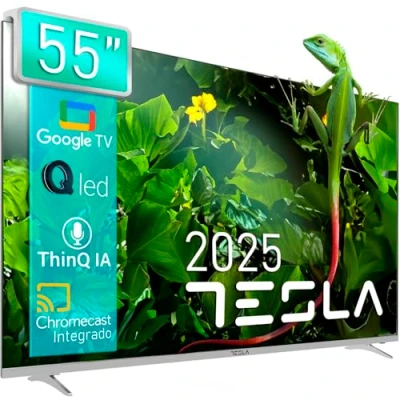 Imagen de TESLA QLED Smart TV de 55&quot; (140cm), Google TV, Televisión Ultra HD, HDR10, Dolby Atmos, Youtube, Netlfix, WiFi &amp; Bluetooth, 2 Altavoces 10W, Chromecast Integrado, 3.840x2.160 (Q55S939GUS) 2024