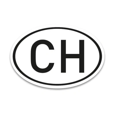Imagen de CH Magnet Matrícula Suiza en blanco y negro 17,5 x 11,5 cm DIN estandarizada Automóvil obligatorio fuera de la UE kfz_717