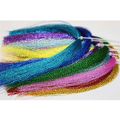 Imagen de Tigofly 17 paquetes de colores Crystal Flash holográfico oropel Krystal Flashabou Sparkle Dry Streamer para pesca con mosca, materiales cuerda