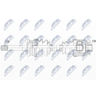 Imagen de NTY NPW MZ 068 Árbol de transmisión Eje delantero, izquierda 540 FORD: Ranger Mk2