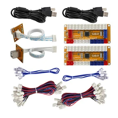 Imagen de SJ@JX Arcade Game USB Encoder Zero Delay 2 Player Gamepad LED Button Joystick Controller for Nintendo Switch PC PS3 Retropie Raspberry Pi MAME