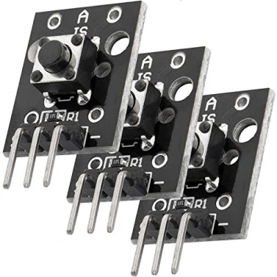 Imagen de AZDelivery 3 x KY 004 Módulo de Botón Pulsador Cabeza Interruptor Llave Compatible con Arduino E Book Incluido!