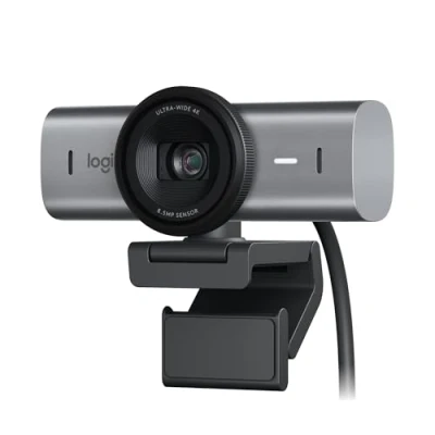 Imagen de Webcam Logitech MX Brio, Ultra HD 4K, Corrección de iluminación automática, Autoencuadre, Micrófonos/reducción ruido, Tapa privacidad, Negro