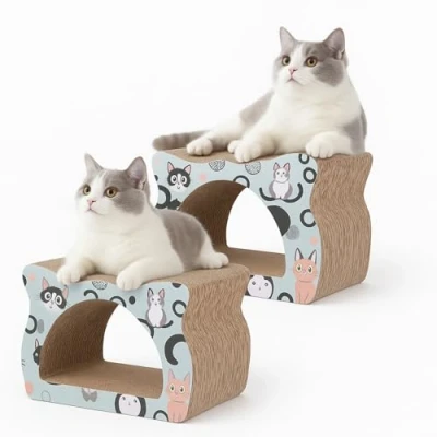 Imagen de Nobleza Rascador para Gatos de cartón. Soporte Descanso con Forma Gato Catnip.