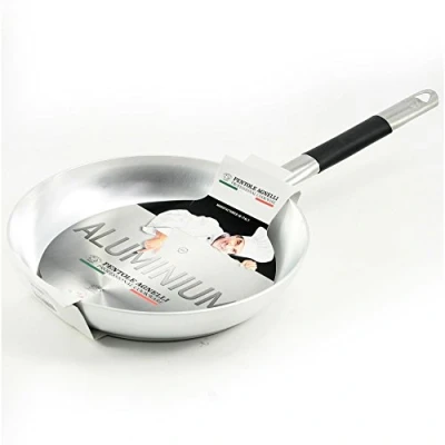 Imagen de Ollas Agnelli Pan avellanado Baja, Aluminio, 3 mm de Espesor, con Mango Tubular Acero Inoxidable Cool, Plata, 28 cm