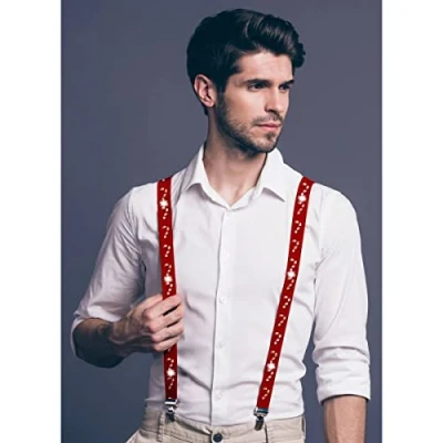 Imagen de Folat Tirantes Candycane, sólido, Color red, small (65680)
