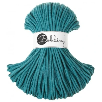 Imagen de Bobbiny Cordón/cuerda de 5 mm para macramé color verde azulado, 100 % algodón, m