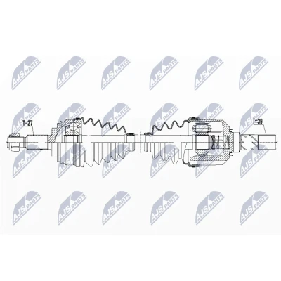 Imagen de NTY NPW RE 083 Árbol de transmisión Eje delantero, izquierda 699 RENAULT: MEGANE 3 Coupe,