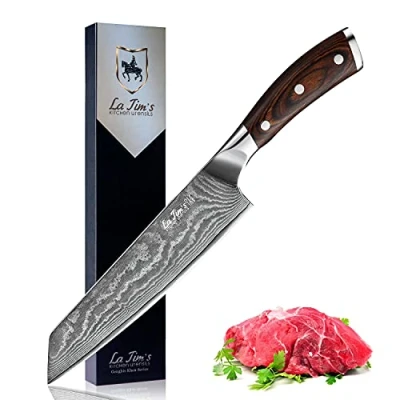 Imagen de LA TIM&#039;S Damascus Chef Knife 8 inch, Professional Kitchen Knives Made of Japanese VG 10 Stainless Steel with Unique Pattern, Ultra Sharp Blade and Ergonomic Handle
