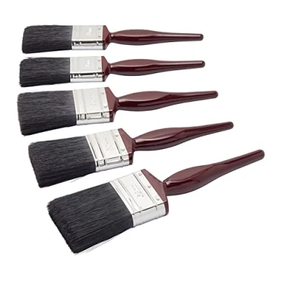 Imagen de Fit For The Job Juego de brochas Pintura cerdas Mixtas Multiusos 5 Piezas para un Acabado Suave con emulsión, Brillo, satén en Paredes, techos, Madera, Metal