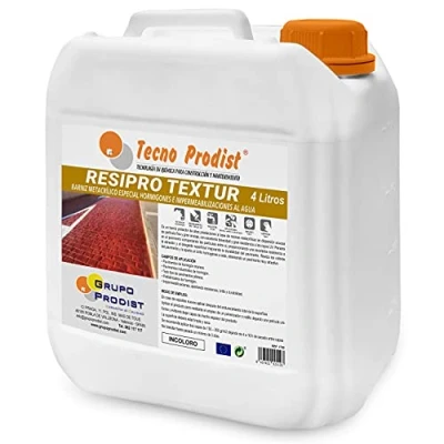 Imagen de Tecno Prodist RESIPRO TEXTUR, (4 Litros) Barniz protector al agua para hormigón impreso, de altas prestaciones, base resinas, gran anclaje, resistencia y durabilidad, no amarillea, Incoloro.