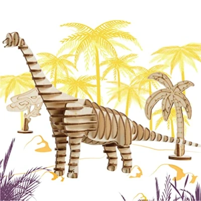 Imagen de qollorette 3D Madera Puzzles DIY Rompecabezas Puzzle Wooden Jigsaw Hombre Niños Niña Dinosaurio Juguetes Maquetas Construcciones para Montar