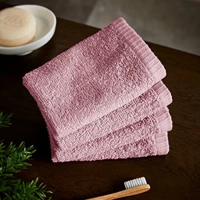 Imagen de Catherine Lansfield Paquete de 4 paños faciales algodón Secado rápido, Color Rosa