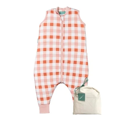 Imagen de molis&amp;co. Saco de Dormir con pies. 1.0 TOG. Ideal para Primavera y otoño. 100% algodón. (Canyon Check, 2 años)