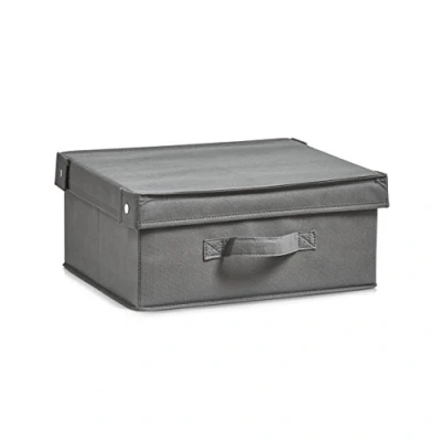 Imagen de Zeller 14605 Caja con tapa, plegable, papel, plástico, Gris, 33 x 28 15 cm