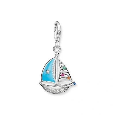 Imagen de THOMAS SABO 1927 340 7 Colgante de Plata ley 925 con diseño velero, color turquesa, 31 x 17 mm, talla única, ley, Circonita cúbica