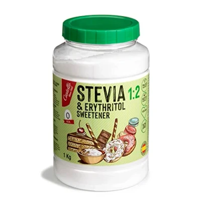 Imagen de Edulcorante Stevia + Eritritol 1:2 1g = 2g de Azúcar Sustituto del 100% Natural 0 Calorías Índice Glucémico Keto y Paleo Carbohidratos No OGM Castello since 1907 1 kg