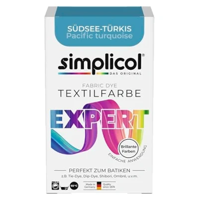 Imagen de SIMPLICOL Expert Fabric Dye Tinte de Coloración para Textiles: Lavado a Mano o Lavadora Tiñe y Restaura Sus Telas Ropa Turquesa