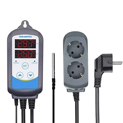 Imagen de Inkbird ITC 310T B Termostato Digital Double Relés Control Calefacción y Refrigeración con Sonda 220v, 12 Períodos de Tiempo Diferente Temperatura Alarma Dispositivos para Cerveza Artesanal
