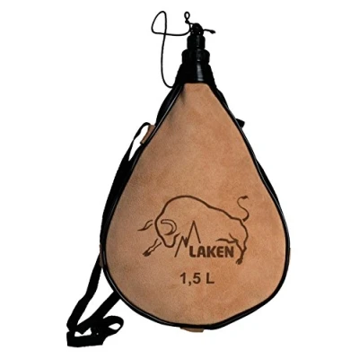 Imagen de LAKEN Botella de Vino Cuero Curado Forma Recta 1,5L Elegante y Funcional Recipiente Duradero Fácil Limpiar