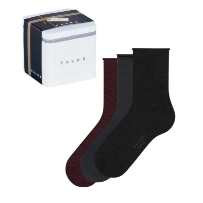 Imagen de FALKE Happy Giftbox Uni 3 Pack W SO algodón unicolor pares, Calcetines Mujer, Multicolor (Sortiment 0050), 39 42
