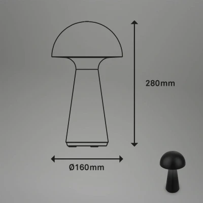 Imagen de BRILONER Lámpara de mesa LED con batería, regulable, táctil, luz móvil, lamparas mesita noche, lampara mesa, recargable, led, inalambrica, 28x16 cm, negro