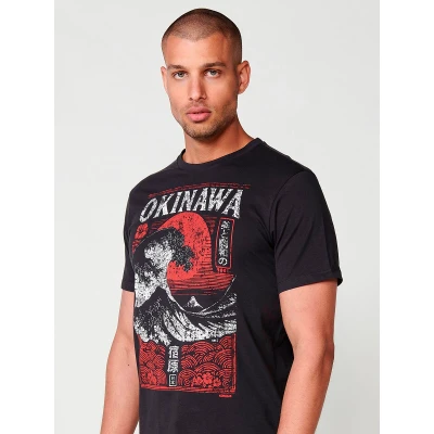 Imagen de Camiseta de manga corta con estampado frontal en color antracita para hombre