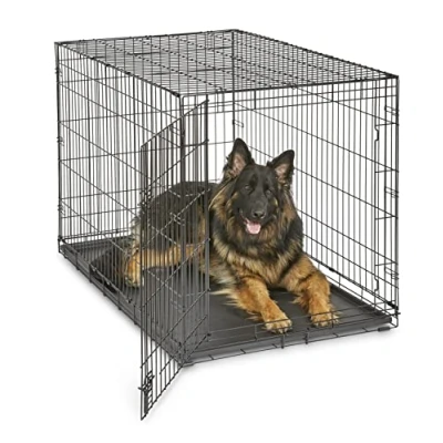 Imagen de New World modelo B48 Jaula para perros recién óptimizada, con una sola puerta, bandeja a prueba de fugas, patas protectoras y nuevas características patentadas, longitud 121,92 cm