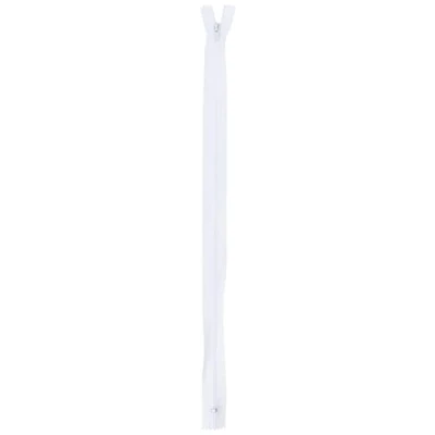 Imagen de Trimz Cremallera de 40 cm con Dientes 4 mm, Color Blanco, 10 Unidades, Poliéster