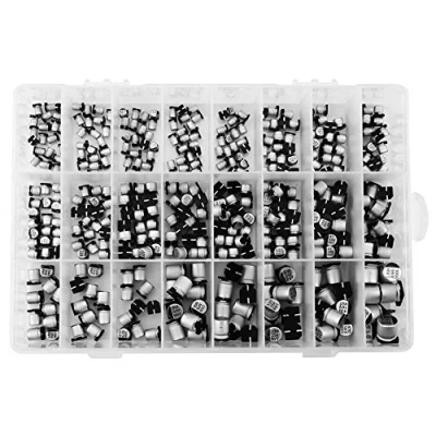 Imagen de 400 Condensadores Electrolíticos Smd TOPINCN 24 Valores Surtido Kit Gama 1Uf 1000Uf