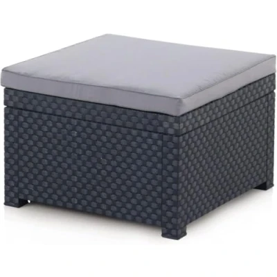 Imagen de Jardin202 Set Muebles Jardín Diva Confort con 4 Plazas Mobiliario Exterior Mesa Auxiliar y Cojines Pouf (Grafito)