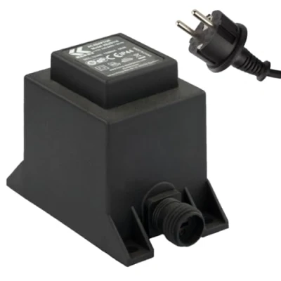 Imagen de Fuente de alimentación 16 W IP44, transformador LED, 230 V a 12 V, cable 2 pines, enchufe adaptador alimentación,