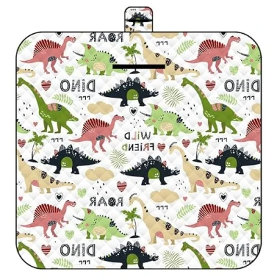 Imagen de Lrocotanc Tappetino da Picnic 2 mx2m (dinosauro) Manta Impermeable 2x2M Blanket Plegable, Playa Grande para Camping, Jardín, Camping Lavable