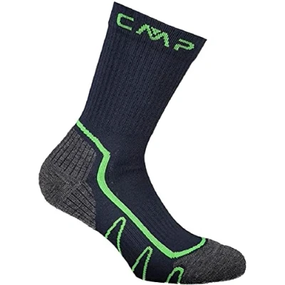 Imagen de CMP Calcetines de trekking para niños Poly Mid, B.Azul Verde Fluo, 34/36