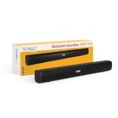 Imagen de Technaxx TX 311, Barra de Sonido Bluetooth 2.0 30W para TV con entradas HDMI ARC, óptica y AUX, Altavoces duales 15W, 5.0, Mando a Distancia Incluido Ideal TV, Smartphones, PCs