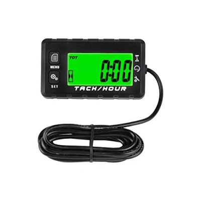 Imagen de Runleader Cuentarrevoluciones digital autoalimentado Tacómetro,recordatorio de mantenimiento,recordatorio alerta RPM,a prueba agua, uso para generador cortacésped ZTR Motor ATV marino