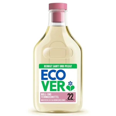 Imagen de Ecover detergente suave lana &amp; fino (1 L/22 lavados), líquido con ingredientes vegetales, para textiles delicados.