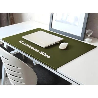 Imagen de alfombrilla de escritorio con protector bordes, piel sintética borde fijación, mouse suave para juegos antideslizante