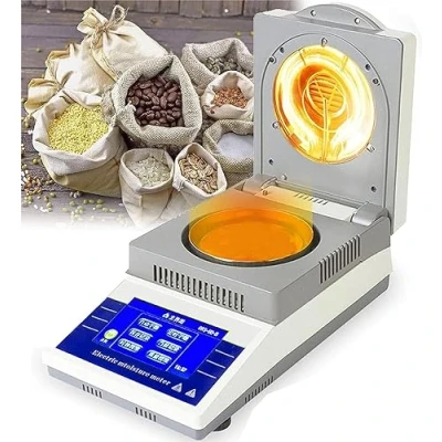 Imagen de Analizador De Humedad Halógeno, Probador Laboratorio Digital, 50g x 0.005g, Pantalla Táctil LCD del Contenido Humedad, Legibilidad 0,02%, 2 Modos Secado
