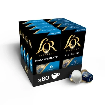 Imagen de L&#039;OR Espresso Descafeinado Surtido de Cápsulas Café 2 sabores Intensidades 6 a 9 80 Compatibles Nespresso (R)*