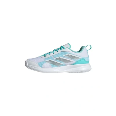 Imagen de adidas Avaflash Low Tennis Shoes, Zapatillas de Tenis Mujer, Cloud White/Silver Metallic/Flash Aqua, 42 2/3 EU