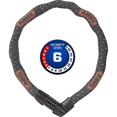 Imagen de ABUS Cerradura de Cadena Tresor 1385/75 Grey Lightning combinación acero templado cuadrada 6 mm grosor Nivel seguridad 75 cm Gris