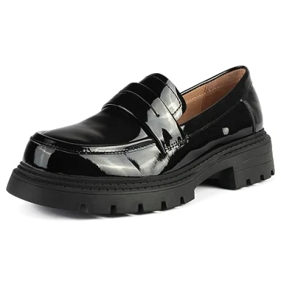 Imagen de L37 HANDMADE SHOES Loafer I Naturleder Handgefertigte Schuhe Einzigartiger Stil Lottery, Mocasines Mujer, Negro, 37 EU