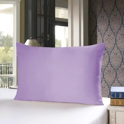 Imagen de townssilk Funda de almohada seda morera 100 % pura 19 mommes, en ambos lados, para cabello y piel, salud, cremallera oculta, 1 pieza, 40 x 70 cm, glicina