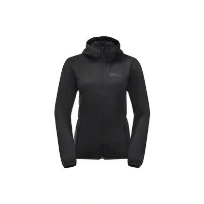 Imagen de Jack Wolfskin Windhain Chaqueta softshell, Mujer, Talla: Large, Black