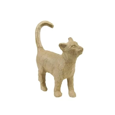 Imagen de Décopatch AP154Opack Un soporte de papel marrón pulpado 11 x 6 13 cm, gatito paquete 5